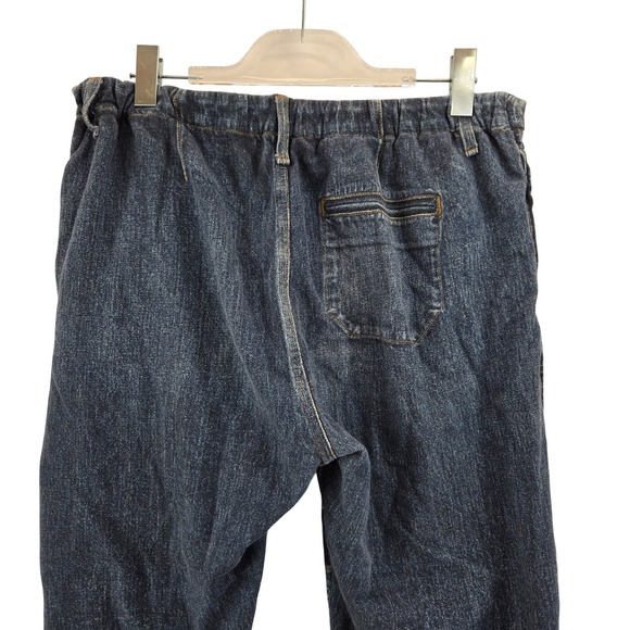 Rag & Bone Miramar Mia Denim Print Cotton Terry Jogger Pants Blue L Athleisure - Picture 4 of 11